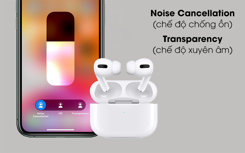 Trang bị chống ồn và chế độ xuyên âm - Tai nghe Bluetooth Airpods Pro Apple