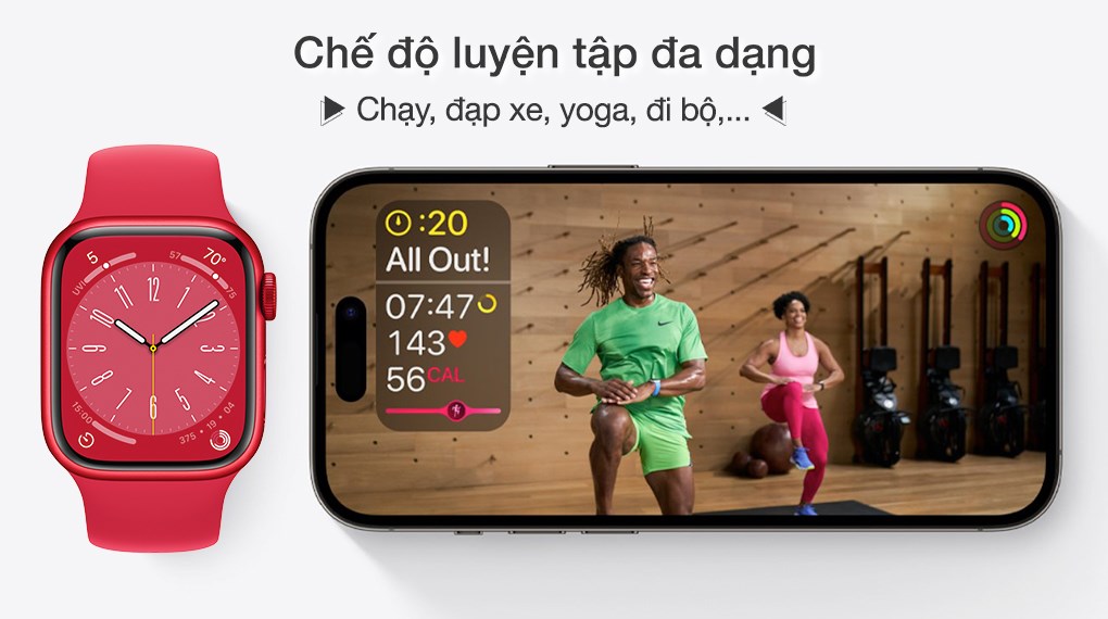 Apple Watch S8 LTE 45mm - Chế độ luyện tập